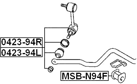 MSB-N94F - FRONT STABILIZER BAR BUSH D23