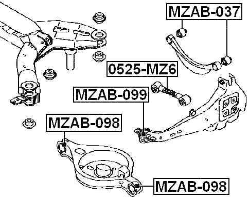 MZAB-099 - BUSHING, REAR TRAILING ARM