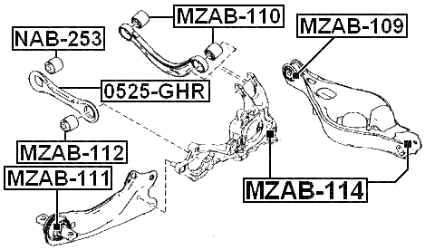 MZAB-112 - REAR TRANSVERSE ROD BUSHING