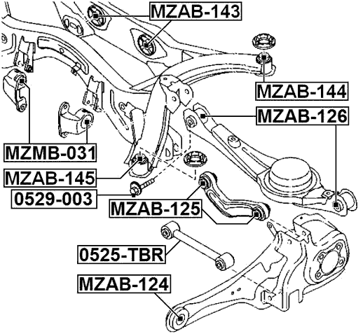 MZAB-143 - REAR CROSSMEMBER BUSHING