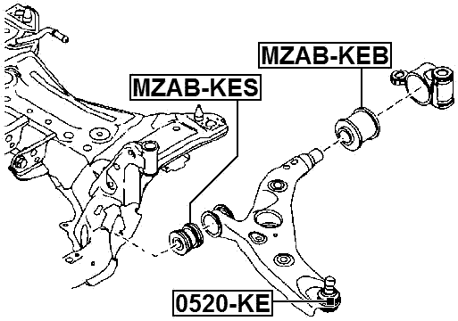 MZAB-KEB - REAR BUSHING, FRONT CONTROL ARM