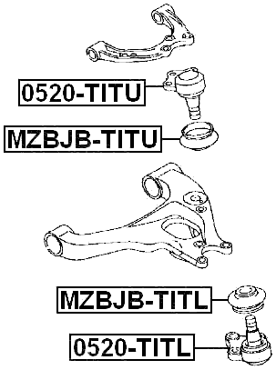 MZBJB-TITU - UPPER CONTROL ARM BALL JOINT BOOT 43X40X20