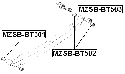 MZSB-BT501 - REAR LEAF SPRING BUSHING FRONT
