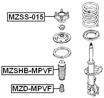 MZSS-015 - FRONT SHOCK ABSORBER MOUNTING, REPAIR KIT (WITH SHOCK ABSORBER BEARING)