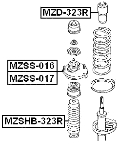 MZSS-016 - REAR SHOCK ABSORBER MOUNTING RIGHT