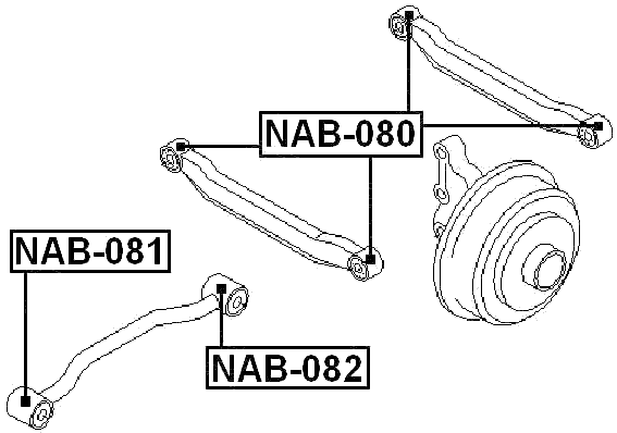 NAB-082 - REAR BUSHING, TRAILING ARM