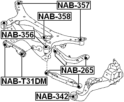 NAB-357 - REAR CROSSMEMBER BUSHING