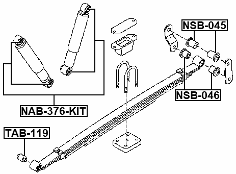 NAB-376-KIT - BUSHING KIT, REAR SHOCK ABSORBER