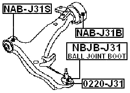 NAB-J31B - REAR BUSHING, FRONT CONTROL ARM (HYDRO)