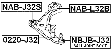 NAB-L32B - REAR BUSHING, FRONT CONTROL ARM (HYDRO)