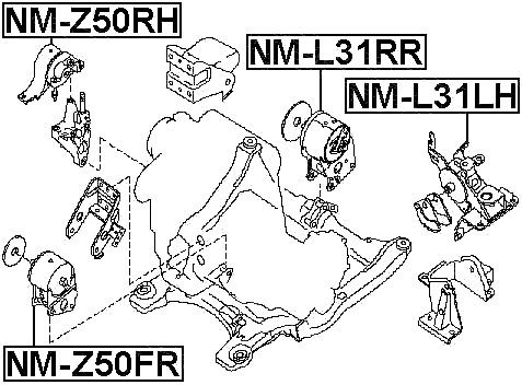 NM-L31RR - REAR ENGINE MOUNT