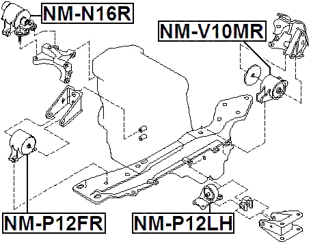 NM-P12LH - LEFT ENGINE MOUNT (HYDRO)