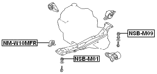 NM-W10MFR - FRONT ENGINE MOUNT MT