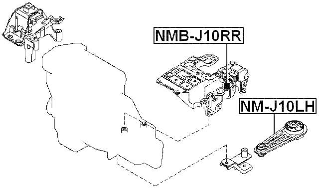 NMB-J10RR - TRANSMISSION MOUNT (HYDRO)