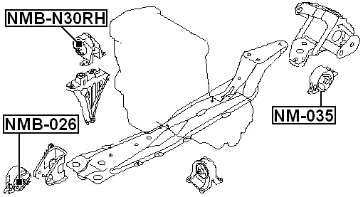 NMB-N30RH - RIGHT ENGINE MOUNT BUSHING (HYDRO)