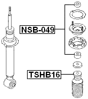 NSB-049 - REAR SHOCK ABSORBER BUSHING KIT