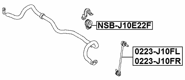 NSB-J10E22F - FRONT STABILIZER BAR BUSH D22