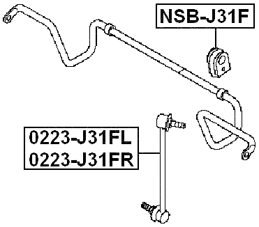 NSB-J31F - FRONT STABILIZER BAR BUSH D22