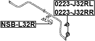 NSB-L32R - REAR STABILIZER BAR BUSH D16
