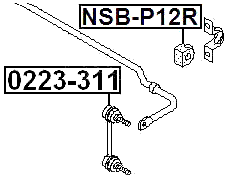 NSB-P12R - REAR STABILIZER BAR BUSH D17