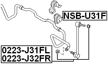 NSB-U31F - FRONT STABILIZER BAR BUSH D27
