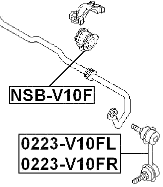 NSB-V10F - FRONT STABILIZER BAR BUSH D21