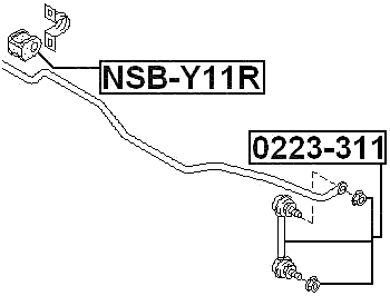 NSB-Y11R - REAR STABILIZER BAR BUSH D14