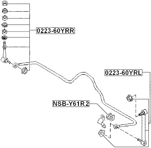 NSB-Y61R2 - REAR STABILIZER BAR BUSH D19