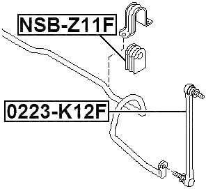 NSB-Z11F - FRONT STABILIZER BAR BUSH D18