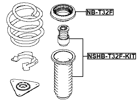 NSHB-T32F-KIT - BOOT WITH JOUNCE BUMPER FRONT SHOCK ABSORBER KIT