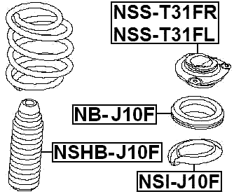 NSS-T31FR - FRONT SHOCK ABSORBER MOUNTING RIGHT