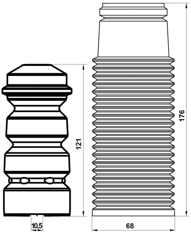 OPSHB-CORDR-KIT - BOOT WITH JOUNCE BUMPER REAR SHOCK ABSORBER KIT