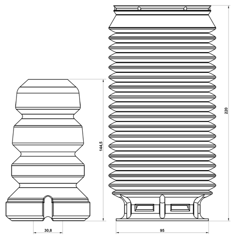 OPSHB-MOVBF-KIT - BOOT WITH JOUNCE BUMPER FRONT SHOCK ABSORBER KIT