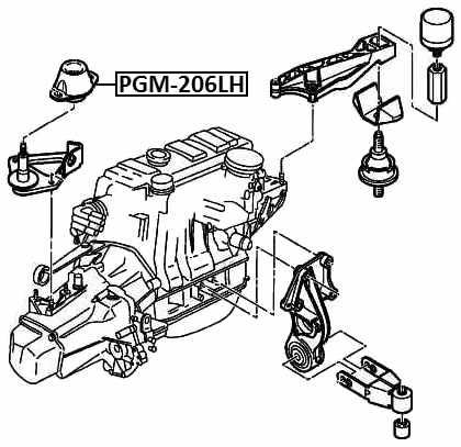 PGM-206LH - LEFT ENGINE MOUNT