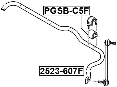 PGSB-C5F - FRONT STABILIZER BAR BUSH D23.5