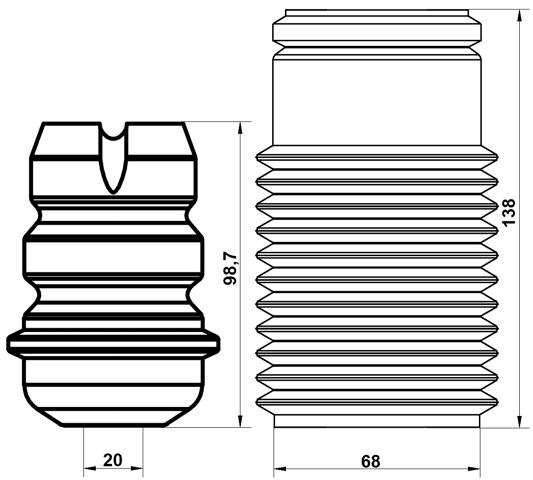 PGSHB-5008F-KIT - BOOT WITH JOUNCE BUMPER FRONT SHOCK ABSORBER KIT