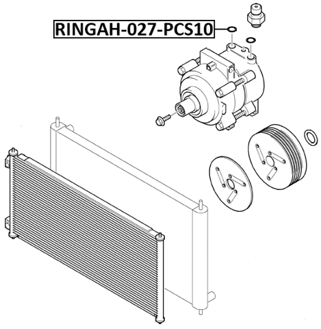 RINGAH-027-PCS10 - SEAL O-RING A/C LINE PCS 10