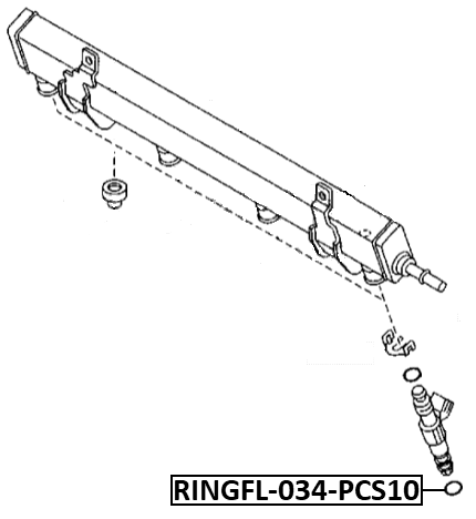 RINGFL-034-PCS10 - O-RING FUEL INJECTOR PCS 10