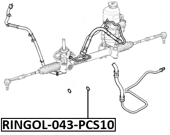RINGOL-043-PCS10 - HYDRAULIC POWER STEERING HOSE O-RING SET PCS 10
