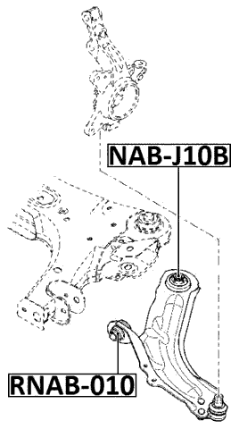 RNAB-010 - FRONT BUSHING, FRONT CONTROL ARM