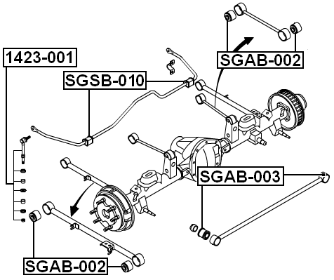 SGSB-010 - REAR STABILIZER BAR BUSH D19.5