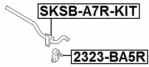 SKSB-A7R-KIT - REAR STABILIZER BAR BUSH KIT D18