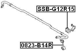 SSB-G12R15 - REAR STABILIZER BAR BUSH D15