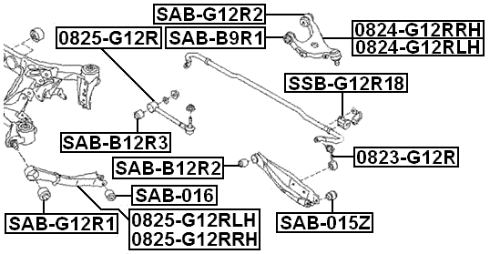 SSB-G12R18 - REAR STABILIZER BAR BUSH D18