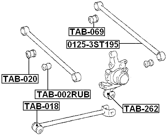 TAB-002RUB - REAR KNUCKLE BUSHING