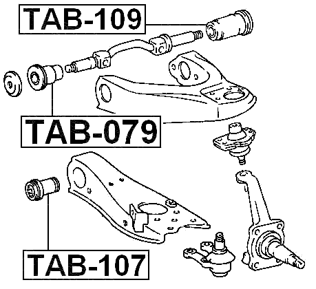 TAB-107 - FRONT BUSHING, FRONT CONTROL ARM