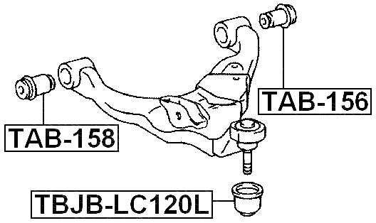 TAB-158 - FRONT BUSHING, LOWER CONTROL ARM