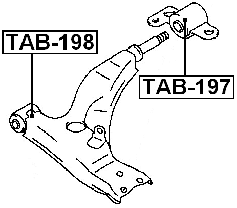 TAB-198 - FRONT BUSHING, FRONT CONTROL ARM