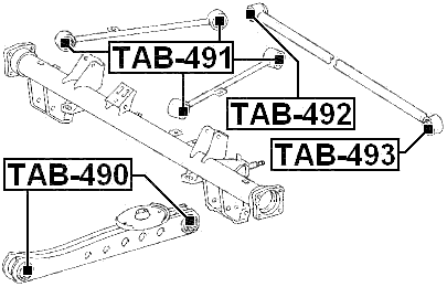 TAB-493 - REAR TRANSVERSE ROD BUSHING