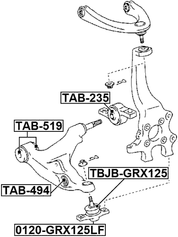 TAB-519 - FRONT ARM BUSHING KIT